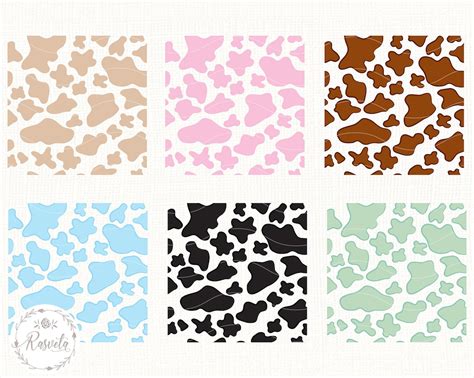 Cow Print Patterns Seamless Rainbow Cow Print Animal Etsy