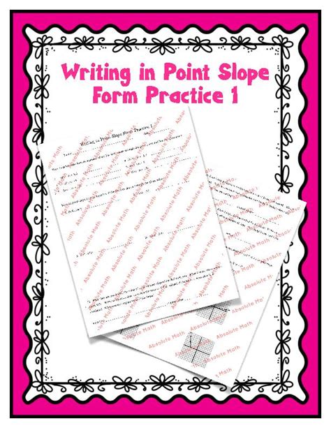 Point Slope Form - Worksheets Library