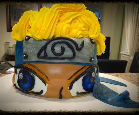 Naruto anime cake. Chocolate cake with fondant and white chocolate ...