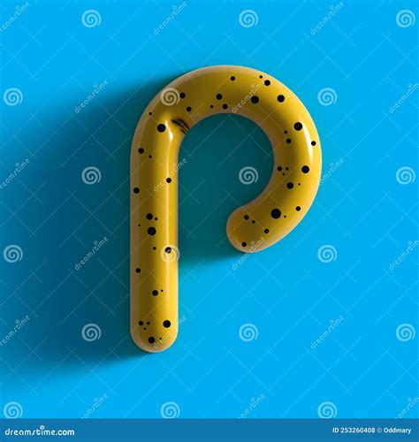 3d Yellow Bubble Plastic Letter P . Glossy Yellow Alphabet Letter P ...