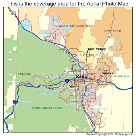 Aerial Photography Map of Reno, NV Nevada