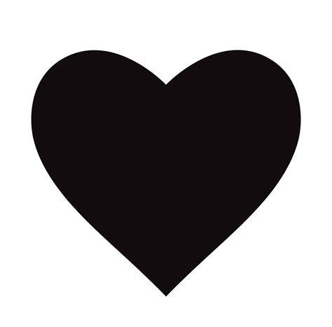 Flat Black Heart Icon Isolated on White Background. Vector illustration ...