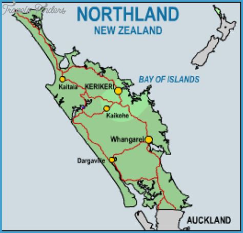 Bay Of Islands New Zealand Map - TravelsFinders.Com