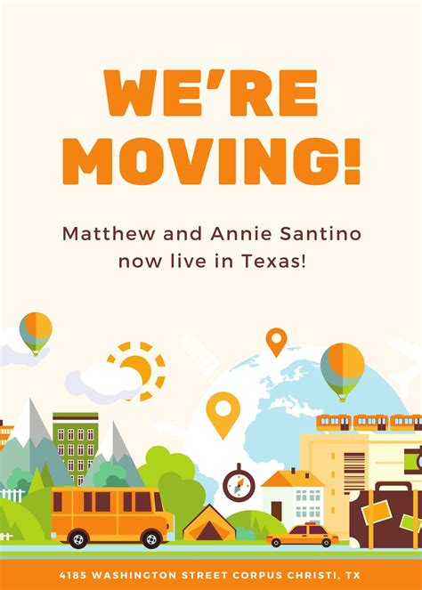 Free, custom printable moving announcement templates | Canva