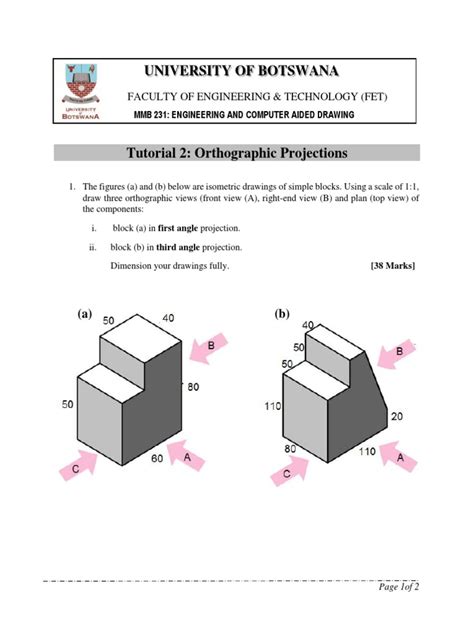 Tutorial 2 - Orthographic Projections | PDF