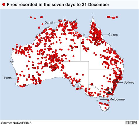 Australia Wildfires Map