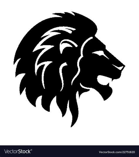 Lion head silhouette Royalty Free Vector Image