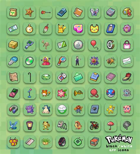 Pokémon Black & White App Icons - Pokémon App Icons Aesthetic