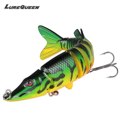 12cm 20g Artificial Pike bait 9 Multi Jointed Fishing Lures Swimbait ...