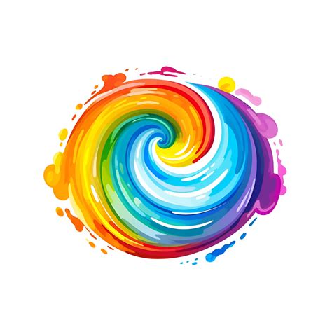 Rainbow Circle Swirl Background Element 24637616 PNG