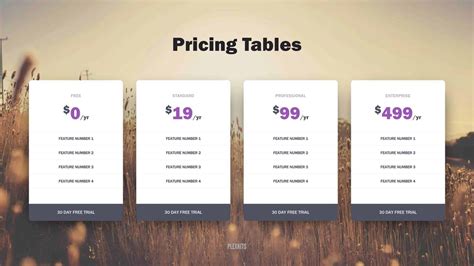 Free PowerPoint Pricing Table Slide Templates (2017)