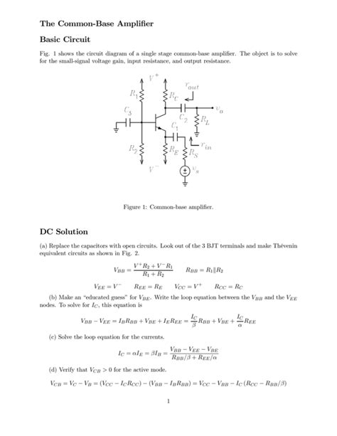 Common-Base Amplifier Example