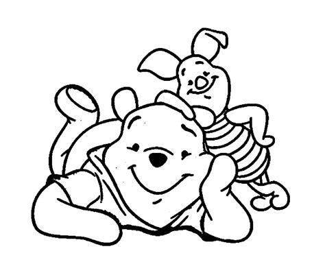 Winnie De Pooh Acostado Y Lechón Para Colorear Imprimir E Dibujar