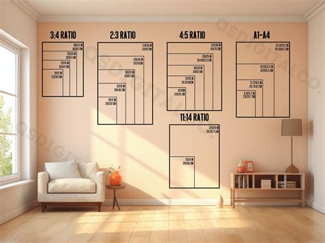 Wall Art Size Guide, Print Size Guide, Wall Art Ratio Guide, Frame Size ...