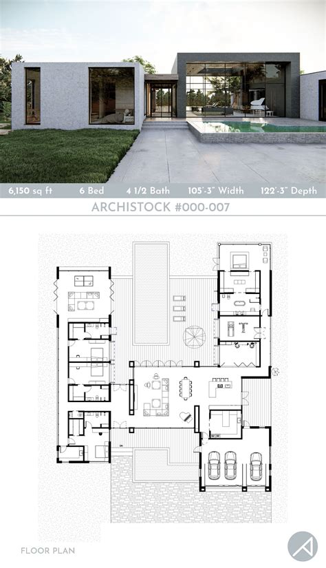 1 Floor Modern House Plan | designinte.com