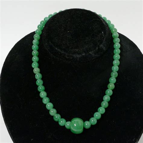 51-Bead Chinese Jade Necklace - Zother - Oriental