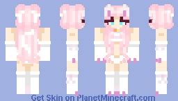 pink cat girl Minecraft Skin