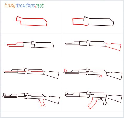 How To Draw A Gun Step By Step