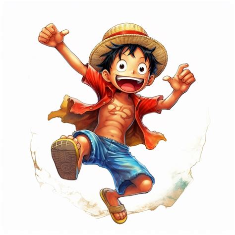 Premium Photo | Anime character jumping in the air with a hat on ...