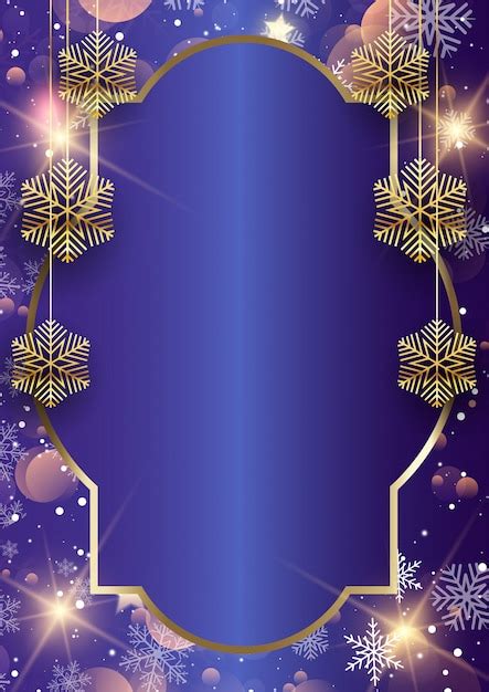 Free Vector | Christmas frame background with hanging snowflakes