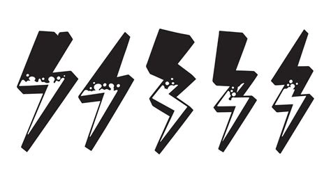 Lightning silhouette. Lightning strike, thunderbolt. 27569655 Vector ...