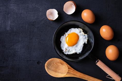 Fried eggs in a frying pan 1312800 Stock Photo at Vecteezy