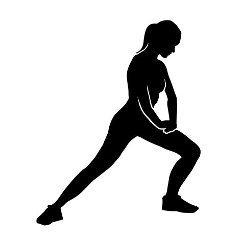 Silhouette of a woman doing exercise stretching or aerobic move ...