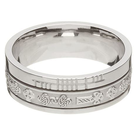 Celtic Cross Faith White Gold Band - Celtic Wedding Rings - Rings from ...