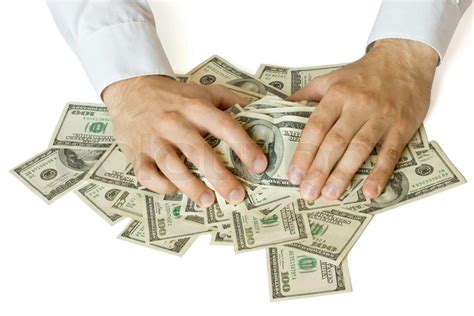 Greedy hands grabbing money lot of dollars | Stock image | Colourbox