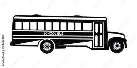 School bus silhouette vector, transportation concept Stock Vector ...