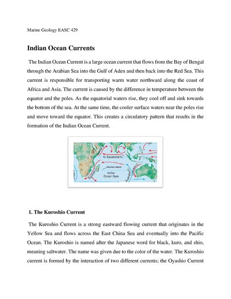 Indian ocean currents notes - Marine Geology EASC 429 Indian Ocean ...