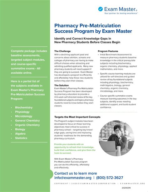 Pharmacy Pre-Matriculation Success Program Resource - Exam Master