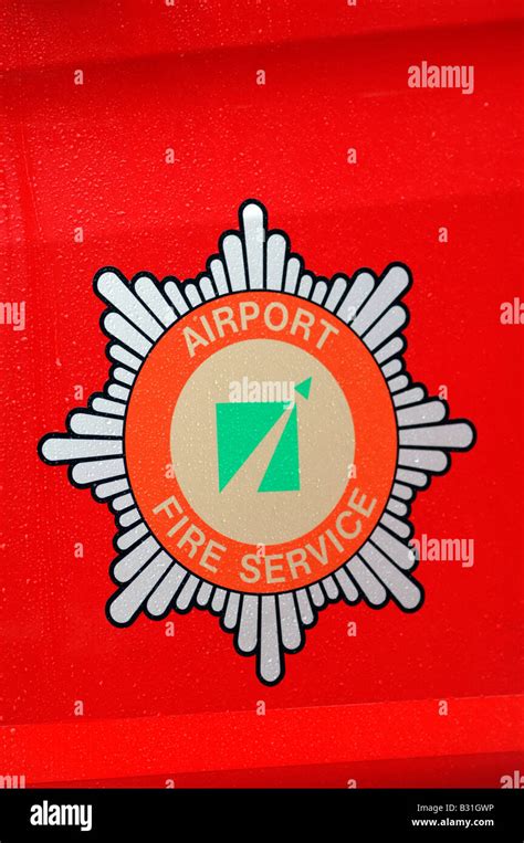 Heathrow airport fire station badge logo Stock Photo - Alamy