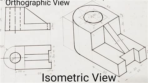 Drawing Of Isometric View - YouTube