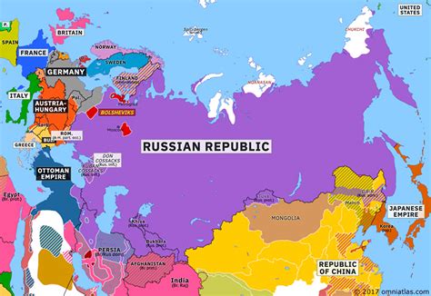 Map Of Russia 1917 - Cultural Map