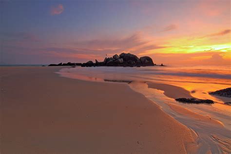 Sunset over the sandy beach image - Free stock photo - Public Domain ...