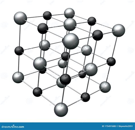 Crystal Structure. Sodium Chloride Rock Salt. 3D Illustration Stock ...