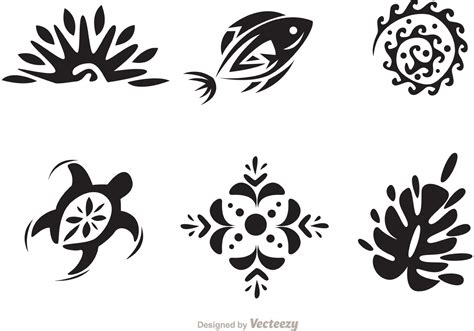 Hawaii Tribal Vectors in Black and White - Download Free Vector Art ...