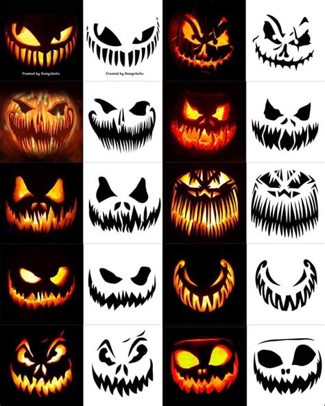 Printable Scary Pumpkin Faces