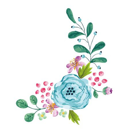 Watercolor Flower Vector PNG