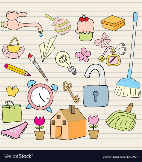 Set of household objects Royalty Free Vector Image