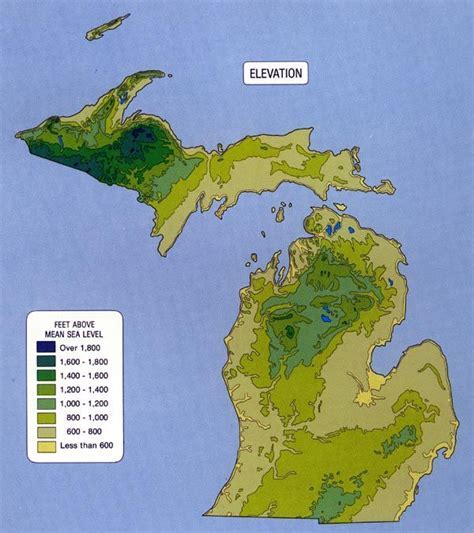 Elevation Map Of Michigan Carolina Map 0319 | Cloud HD Wallpapers