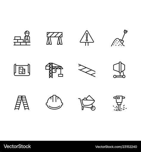 Simple set symbols building construction Vector Image