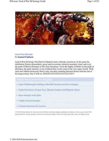 God of War III Strategy Guide : Free Download, Borrow, and Streaming ...