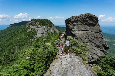 Hiking in Grandfather Mountain State Park, North Carolina