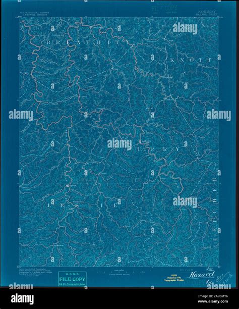 USGS TOPO Map Kentucky KY Hazard 804201 1891 125000 Inverted Stock ...