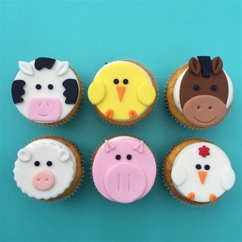 12 Farm Animal Cupcake Toppers-Fondant | Etsy