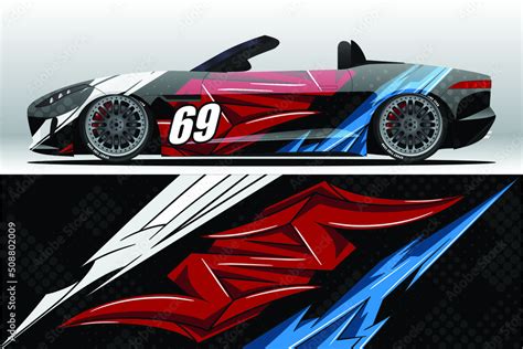 Abstract Race car wrap sticker design and sports background for daily ...