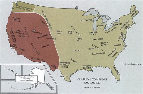 Map of the United States 4000-1000 B.C.