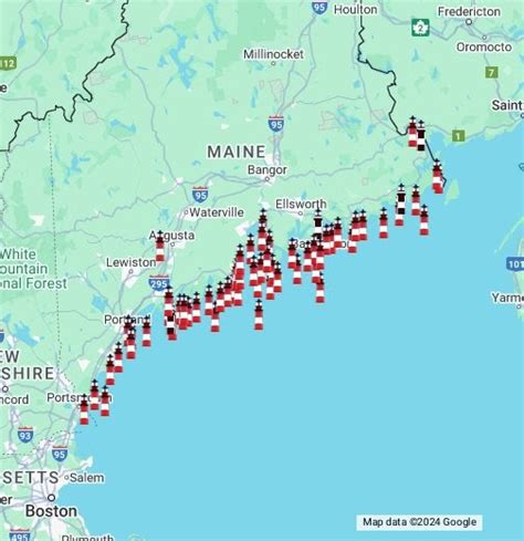 Map Of Maine Lighthouses | Detailed Map